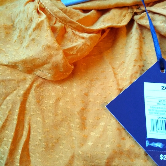 Ava & viv- ruffle long sleeve blouse-orange - Picture 2 of 7